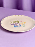 Widdop white circle platter home is where the food is 32cm, UK version