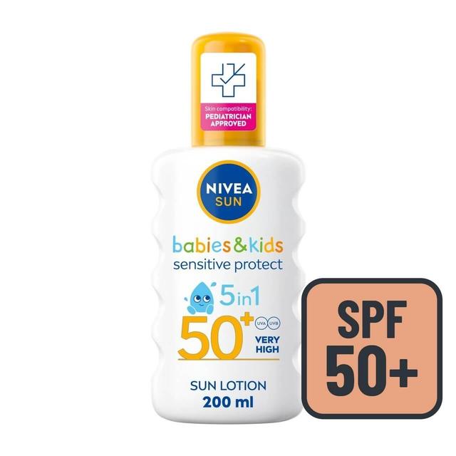 NIVEA SUN Kids Sensitive Protect SPF 50+ Sun Lotion Spray   200ml