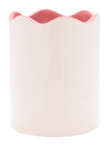 Widdop white ceramic plant pot with scalloped rim, imported from the UK
