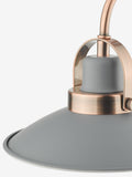 Dar Lighting Liden grey wall light with copper detailing - (British brand)