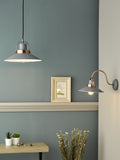 Dar Lighting Liden grey wall light with copper detailing - (British brand)