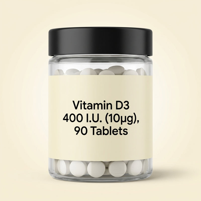 Holland & Barrett D3 400 IU 90 tablets, imported from the UK