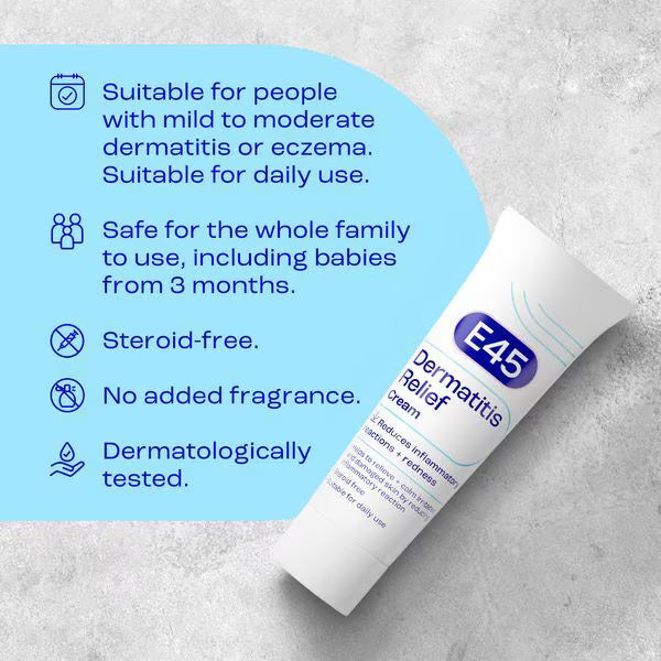 E45 Dermatitis Relief Cream 50ml - British product