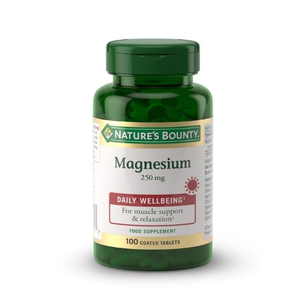 Nature's Bounty Magnesium 250 mg Tablets - Pack of 100