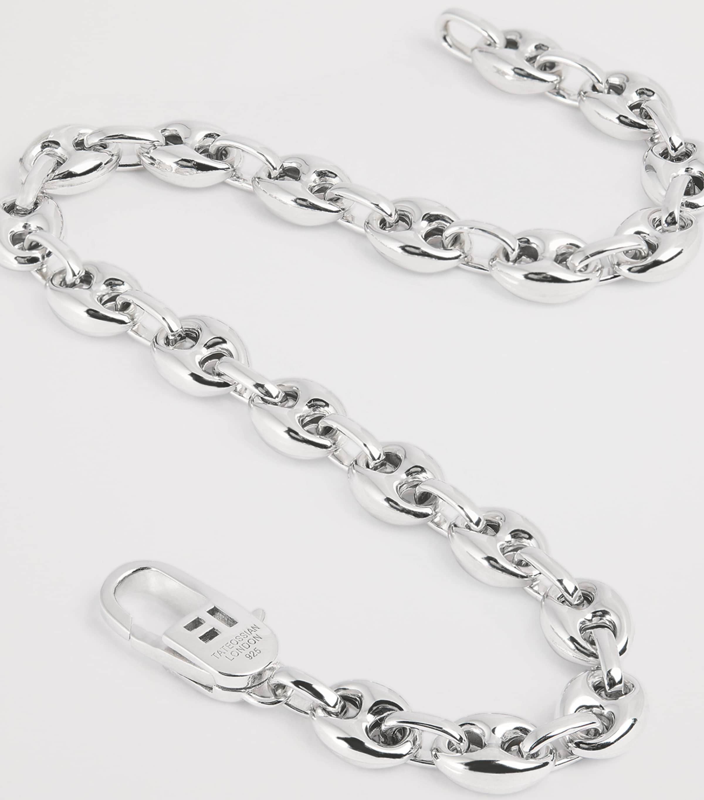 Tateossian sterling silver marine link chain bracelet (British brand)