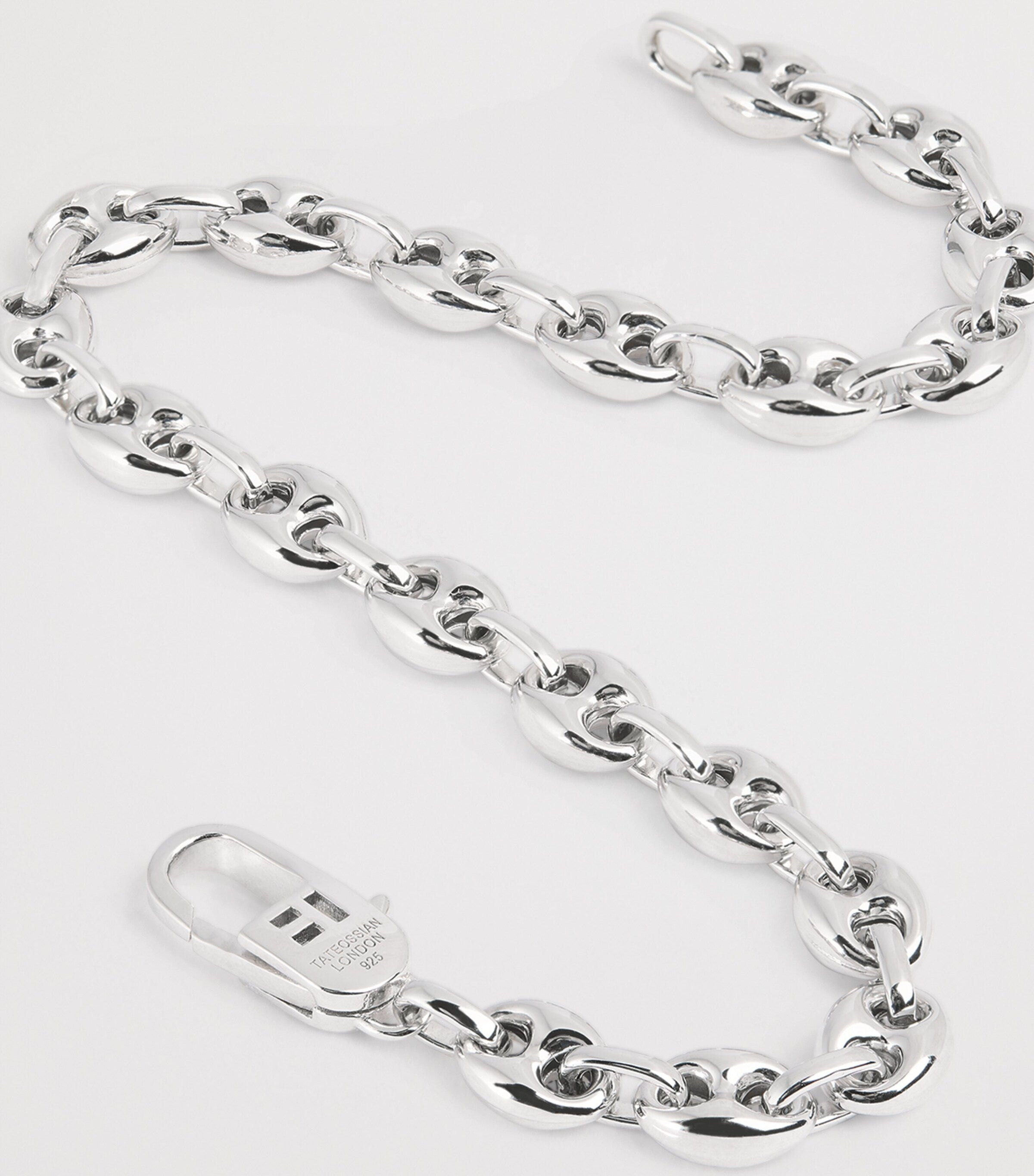 Tateossian sterling silver marine link chain bracelet (British brand)