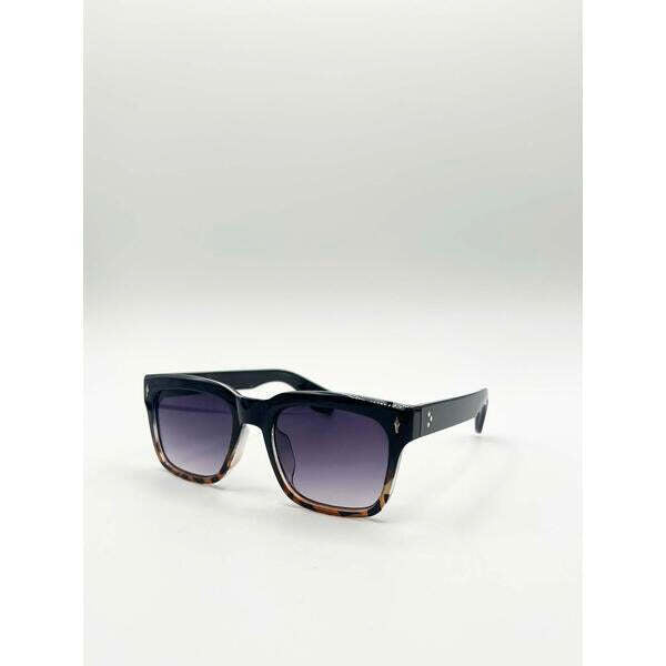 SVNX square sunglasses in black leopard, UK version