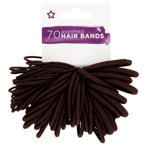 Superdrug Hair Bands Assorted Brown x70