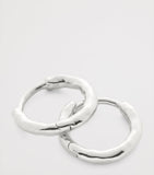 Monica Vinader silver huggie earrings with textured finish, imported from the UK