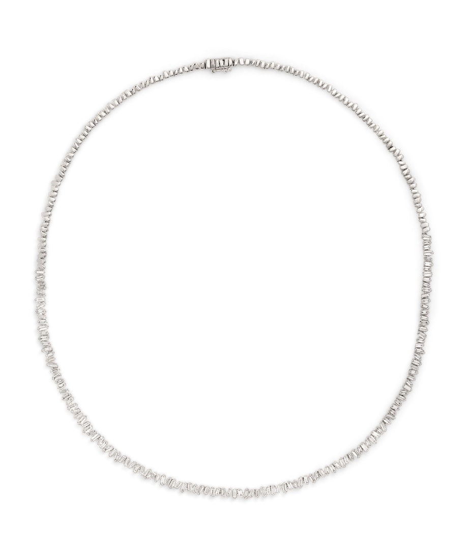 Suzanne Kalan white gold diamond mini tennis necklace - British product