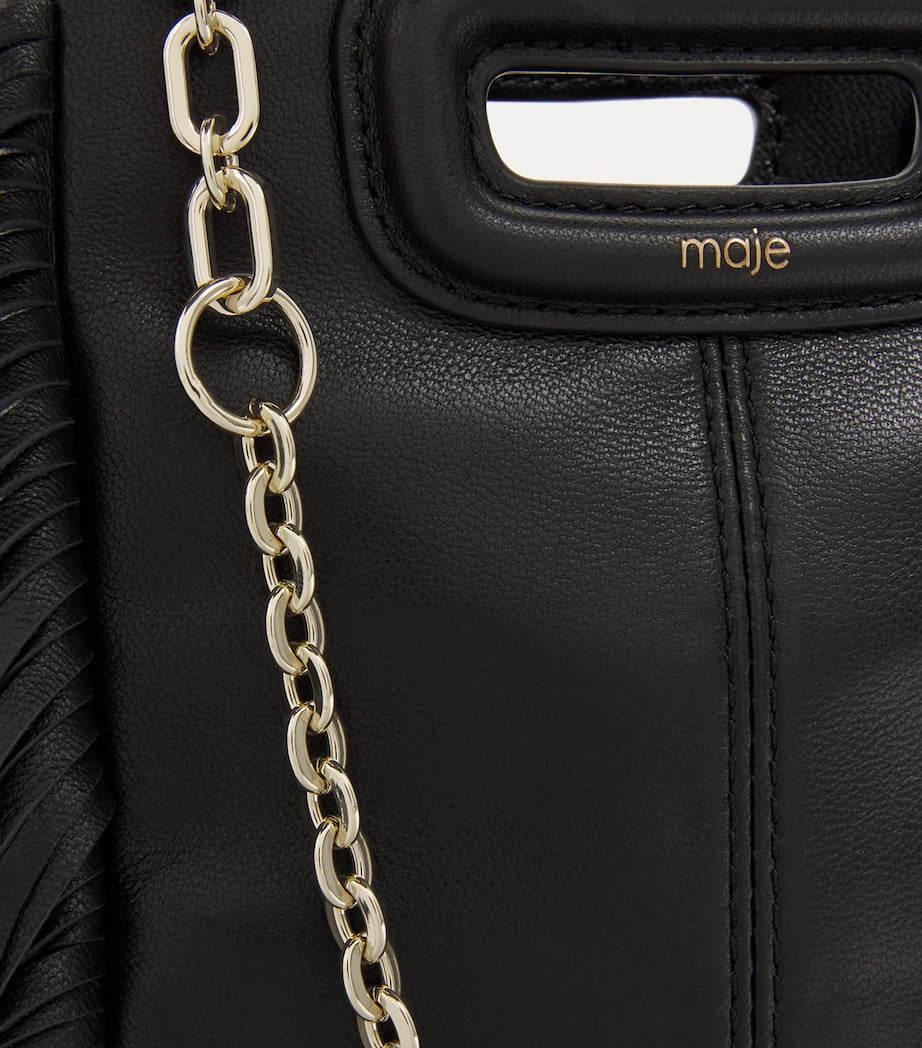 Maje mini leather 'M' top-handle bag (British brand)