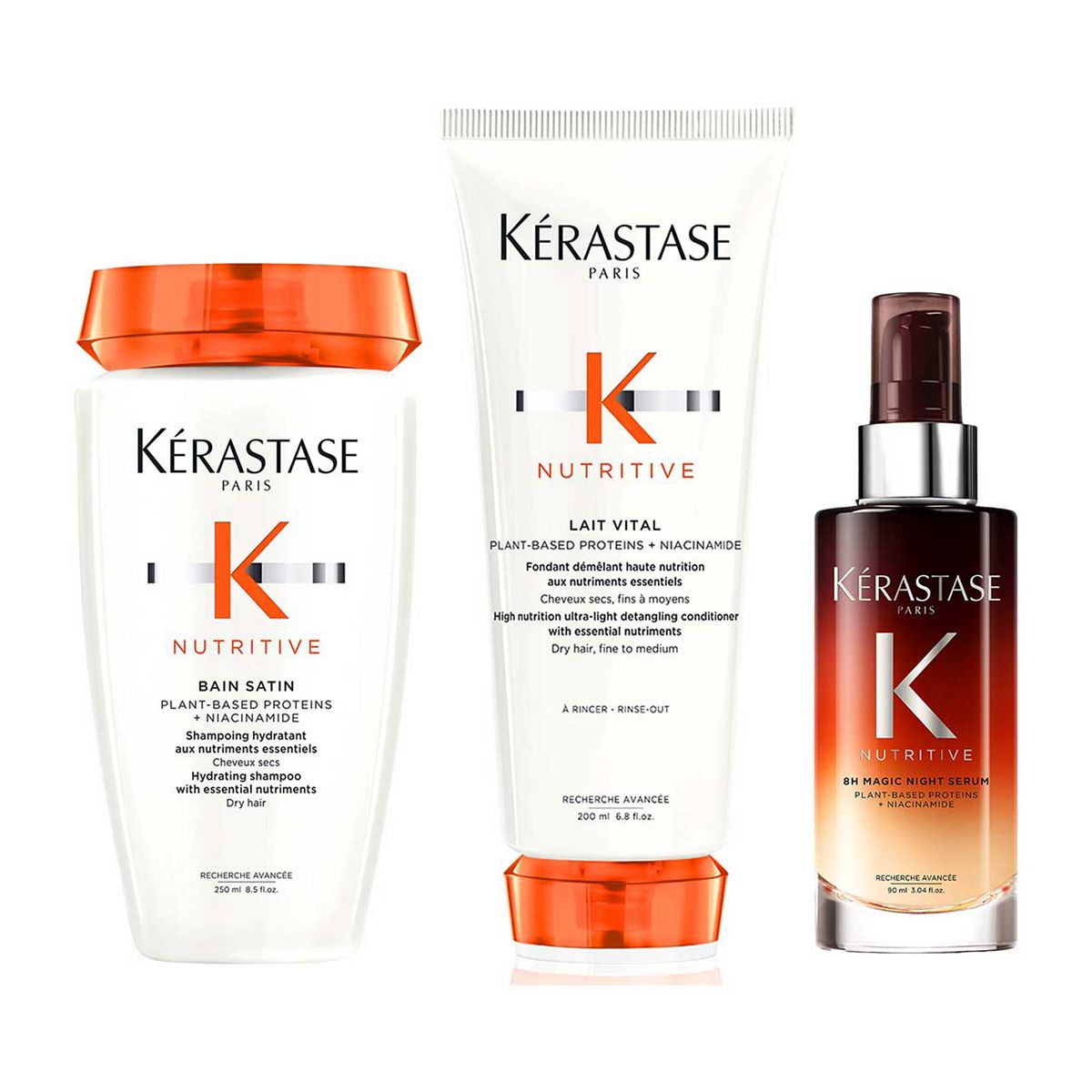 Kérastase Nutritive Shampoo, Conditioner & Hair Serum Set, Hydrating Routine for Dry Hair Lacking Nutrition Trio GOODS Boots   