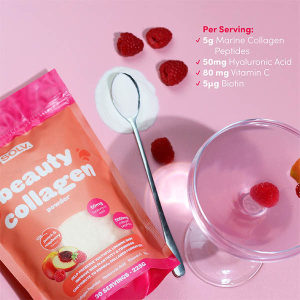 SOLV. Collagen - Peach and Raspberry 225g Pouch GOODS Superdrug   