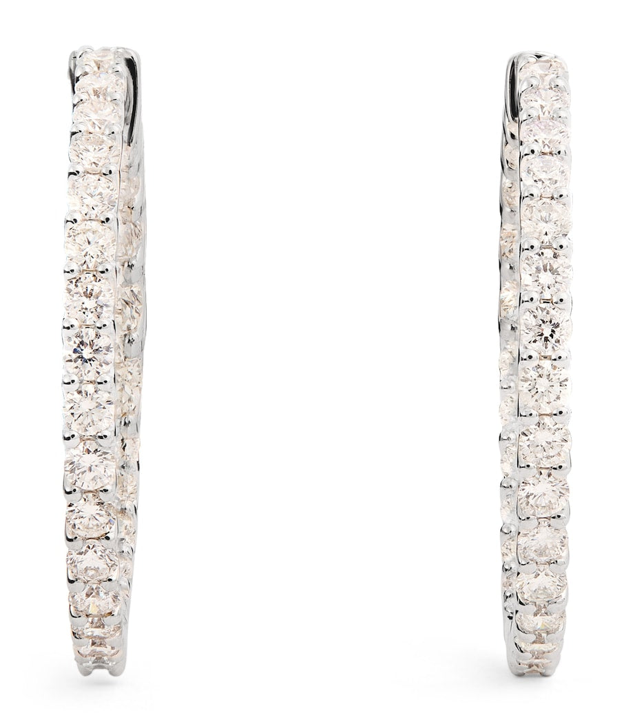 Harrods white gold diamond hoop earrings 2 carats (British brand)