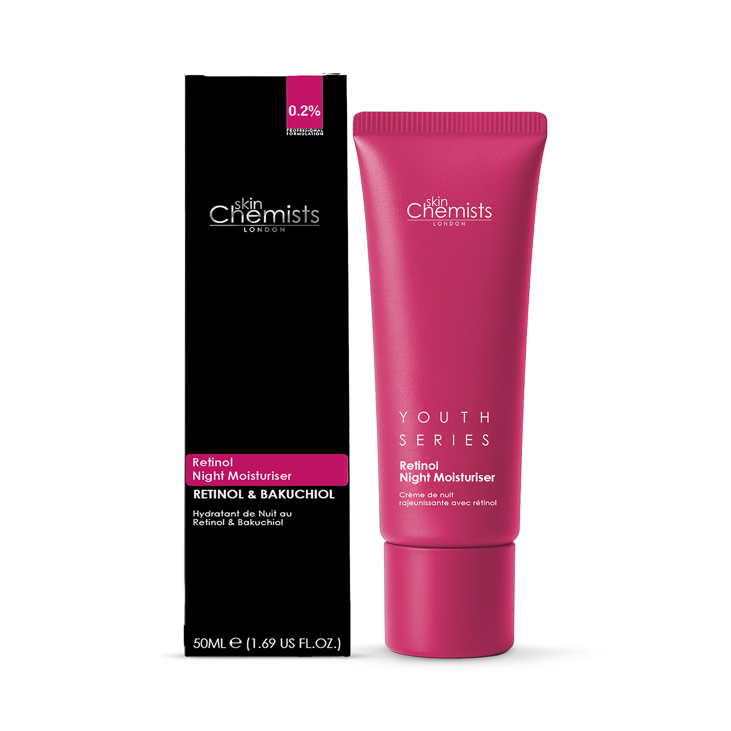 skinChemists Retinol Bakuchiol night moisturiser 50ml, imported from the UK