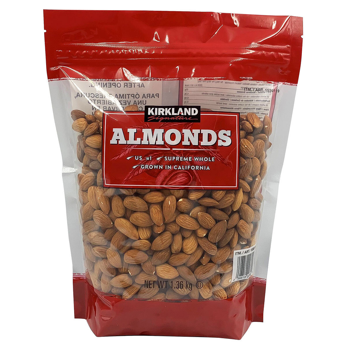 Kirkland Signature Whole Almonds, 1.36kg GOODS Costco UK