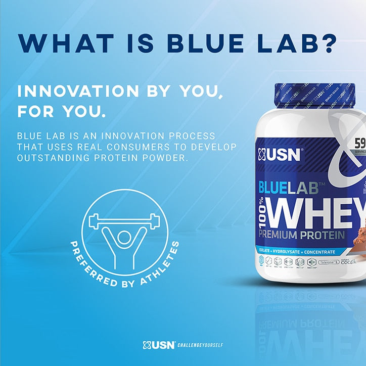 USN Blue Lab Whey Premium Protein Powder Chocolate Caramel 2kg Whey Protein Holland&Barrett   