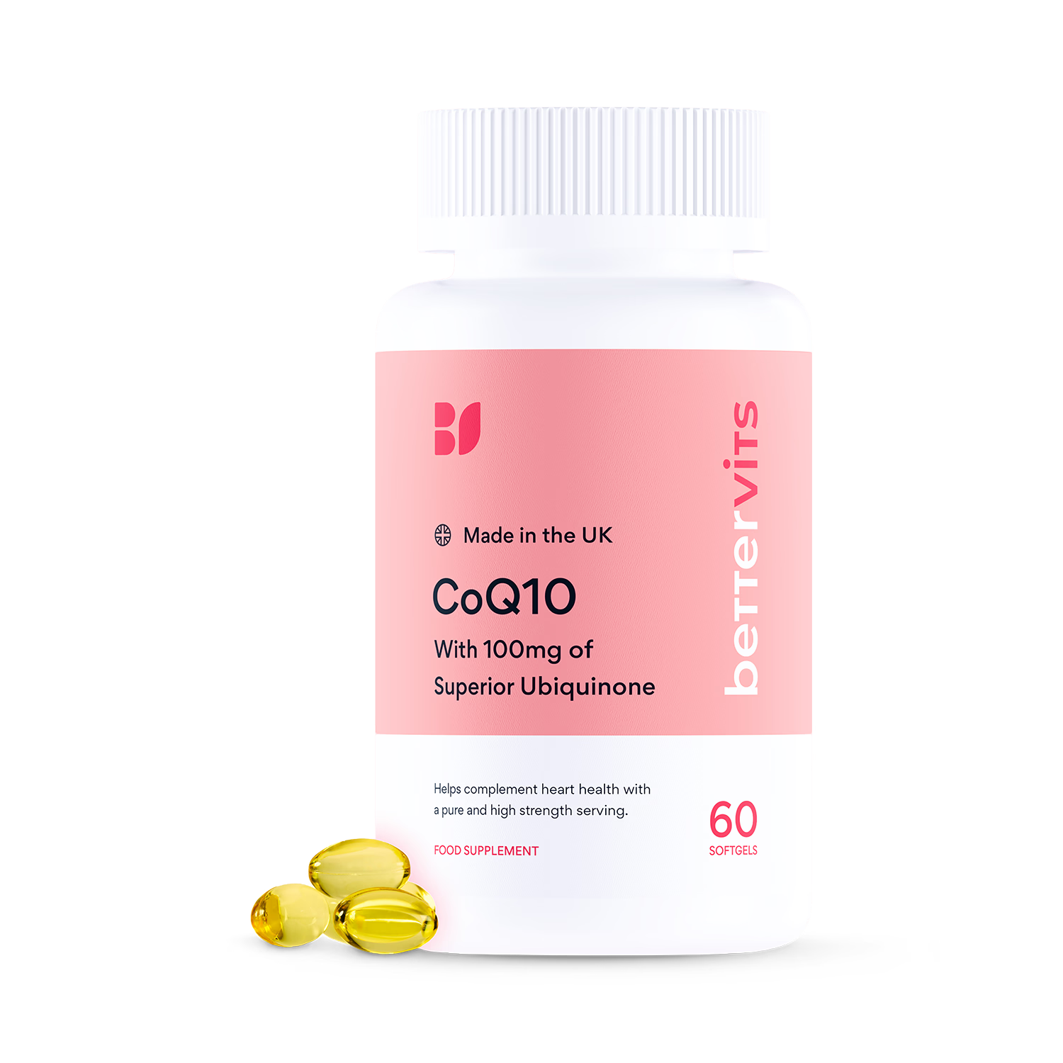 CoQ10 supplement 60 softgels, UK version