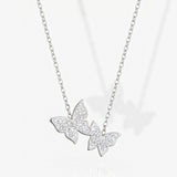 MUCHV Butterfly Pendant Necklace in 18k Gold or Silver, 46cm