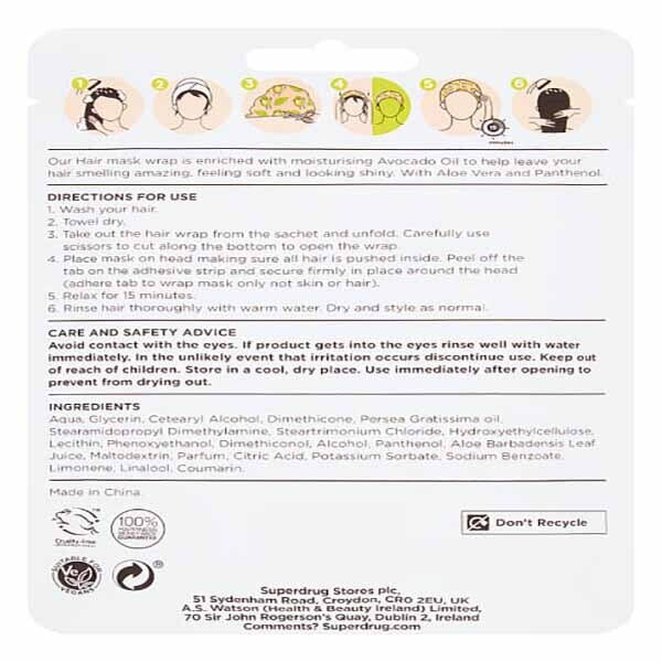 Superdrug Hair Wrap Mask Avocado GOODS Superdrug   