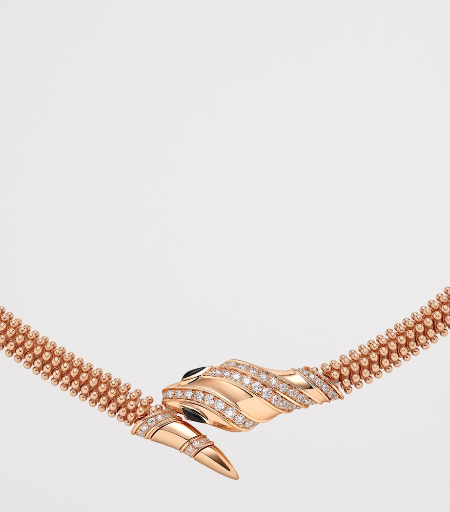 Bvlgari Serpenti rose gold diamond necklace, UK version