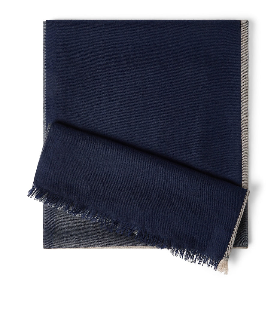 Brunello Cucinelli cashmere-silk colour-block scarf (British brand)