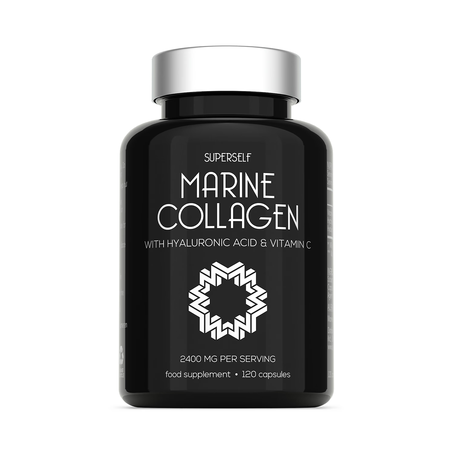 SuperSelf marine collagen hyaluronic acid vitamin C capsules 120 count, UK version