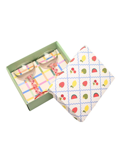 Next Widdop Pink Pair of Coupe Glasses with Wiggle Stems in Gift Box- Buy online at McGrocer