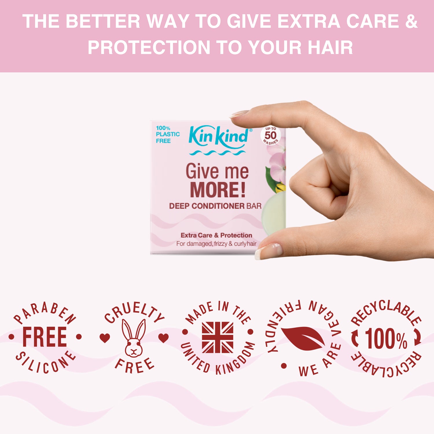 KinKind Give me MORE! conditioner bar 40g, UK version