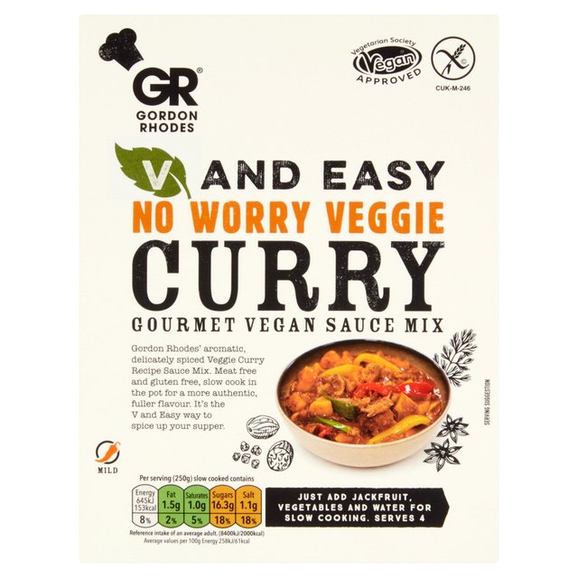 Gordon Rhodes V & Easy No Worry Veggie Curry   75g