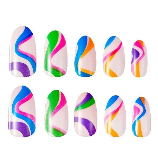 Lottie London Stay Press'D on Nails - Swirls On Swirls GOODS Superdrug   