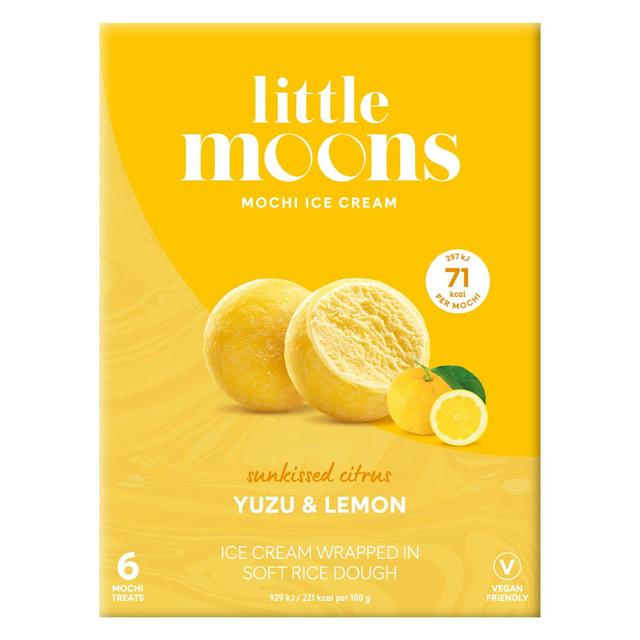 Little Moons Vegan Yuzu Lemon Mochi Ice Cream   6 x 32g GOODS M&S   