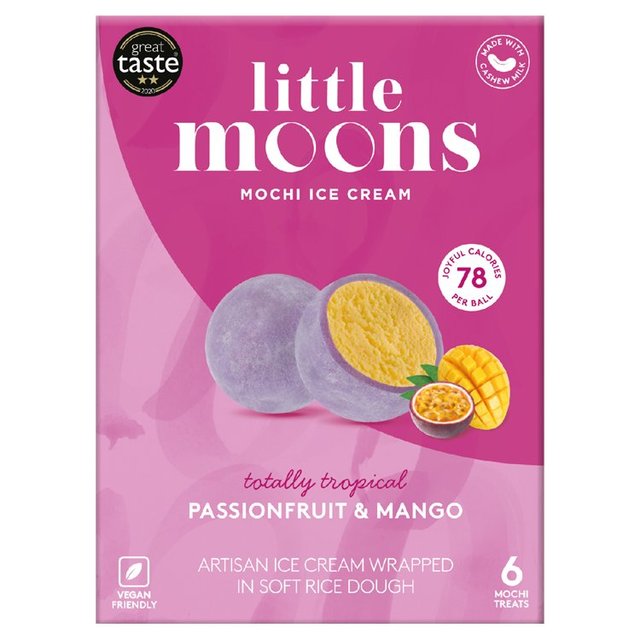 Little Moons Vegan Passionfruit & Mango Mochi Ice Cream   6 x 32g GOODS M&S   