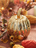 Lights4fun brass mottled light up glass pumpkin trio, UK version