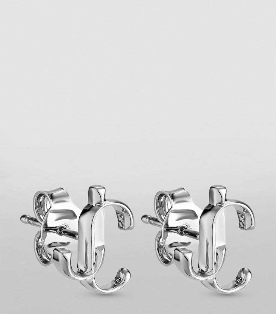 Jimmy Choo monogram stud earrings brass (British brand)