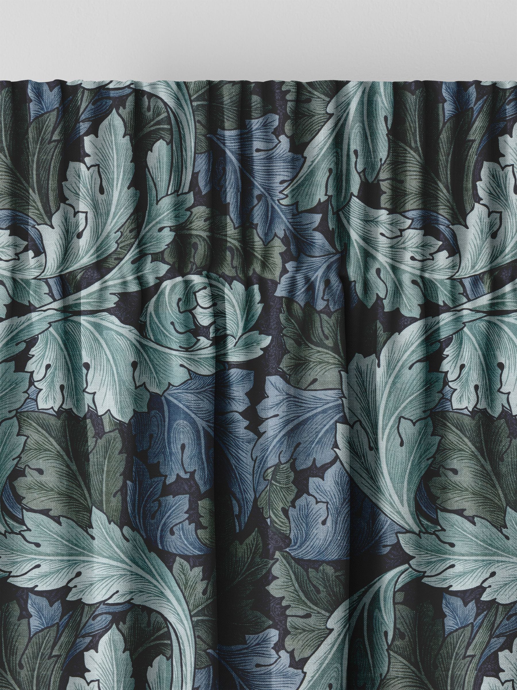 William Morris Acanthus indigo blue curtains, imported from the UK