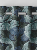 William Morris Acanthus indigo blue curtains, imported from the UK