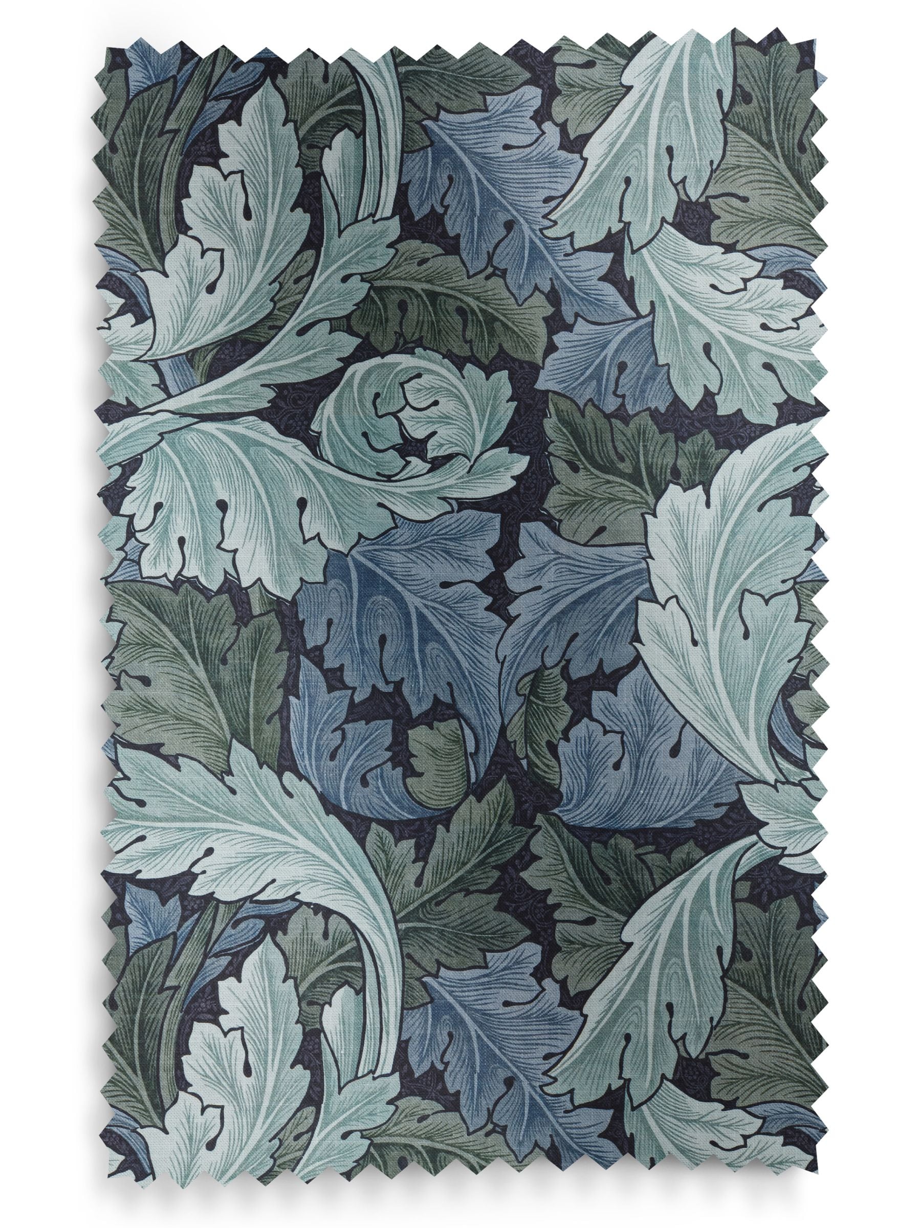 William Morris Acanthus indigo blue curtains, imported from the UK