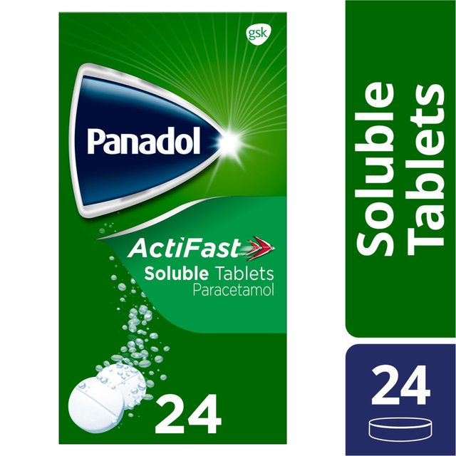 Panadol ActiFast Soluble Paracetamol Painkillers 500mg 24 Tablets   24 per pack GOODS M&S   