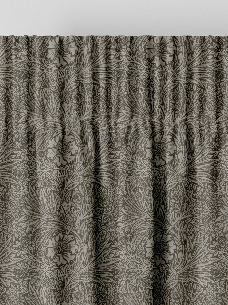 William Morris At Home Iron Grey Marigold velvet curtains, UK version
