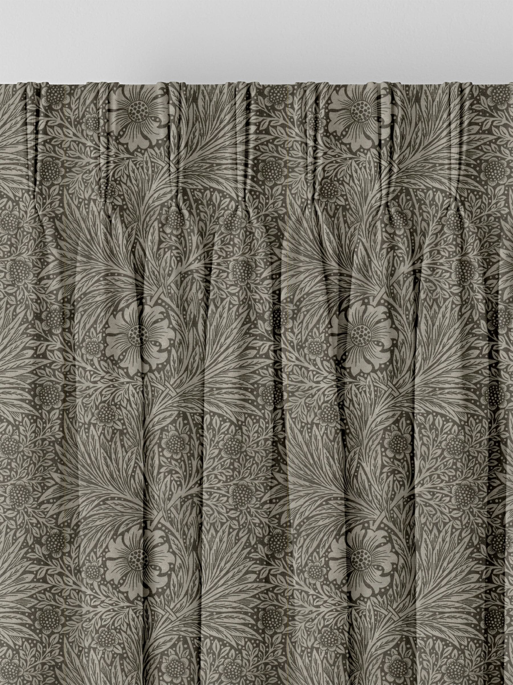 William Morris At Home Iron Grey Marigold velvet curtains, UK version