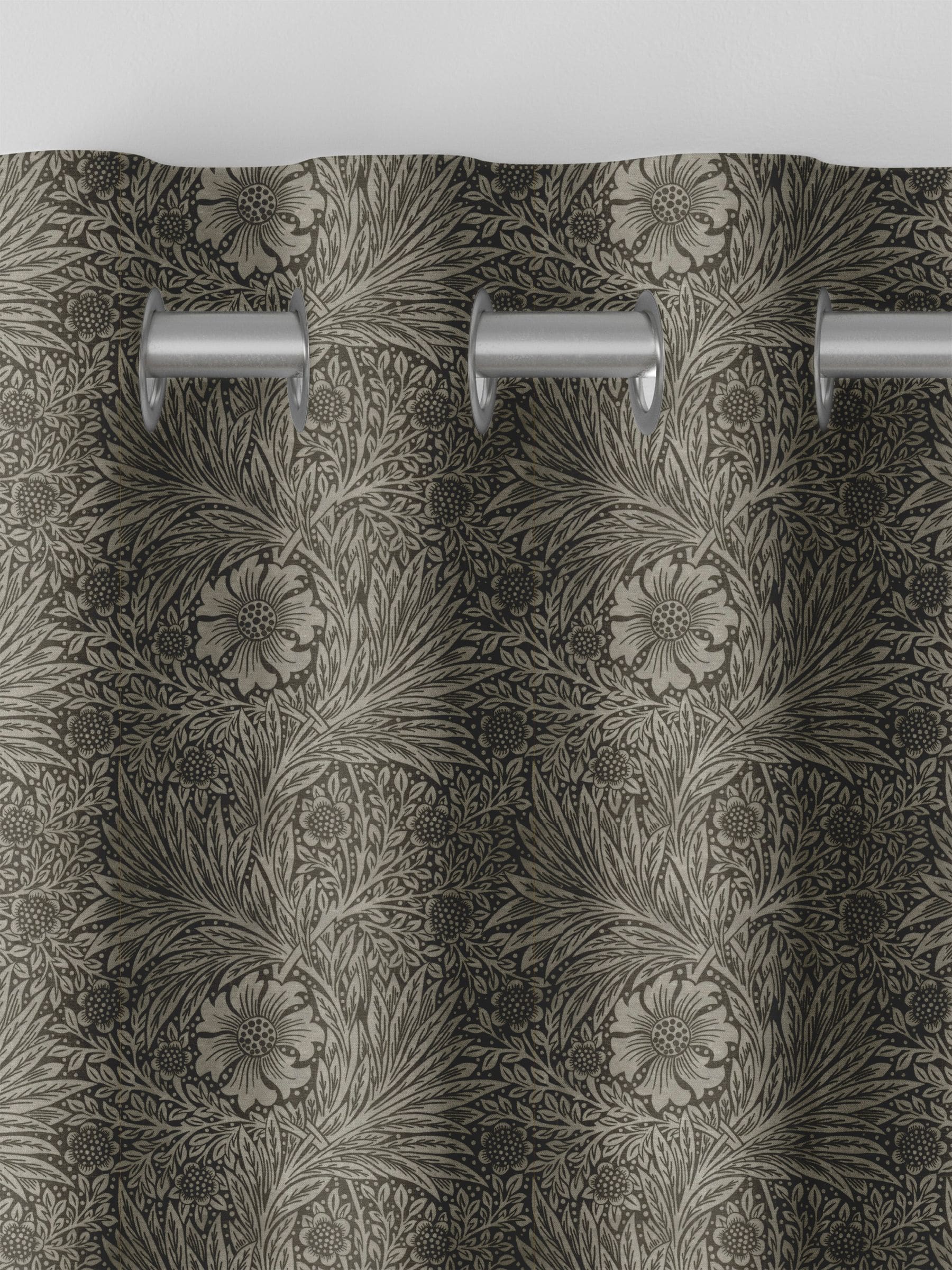 William Morris At Home Iron Grey Marigold velvet curtains, UK version