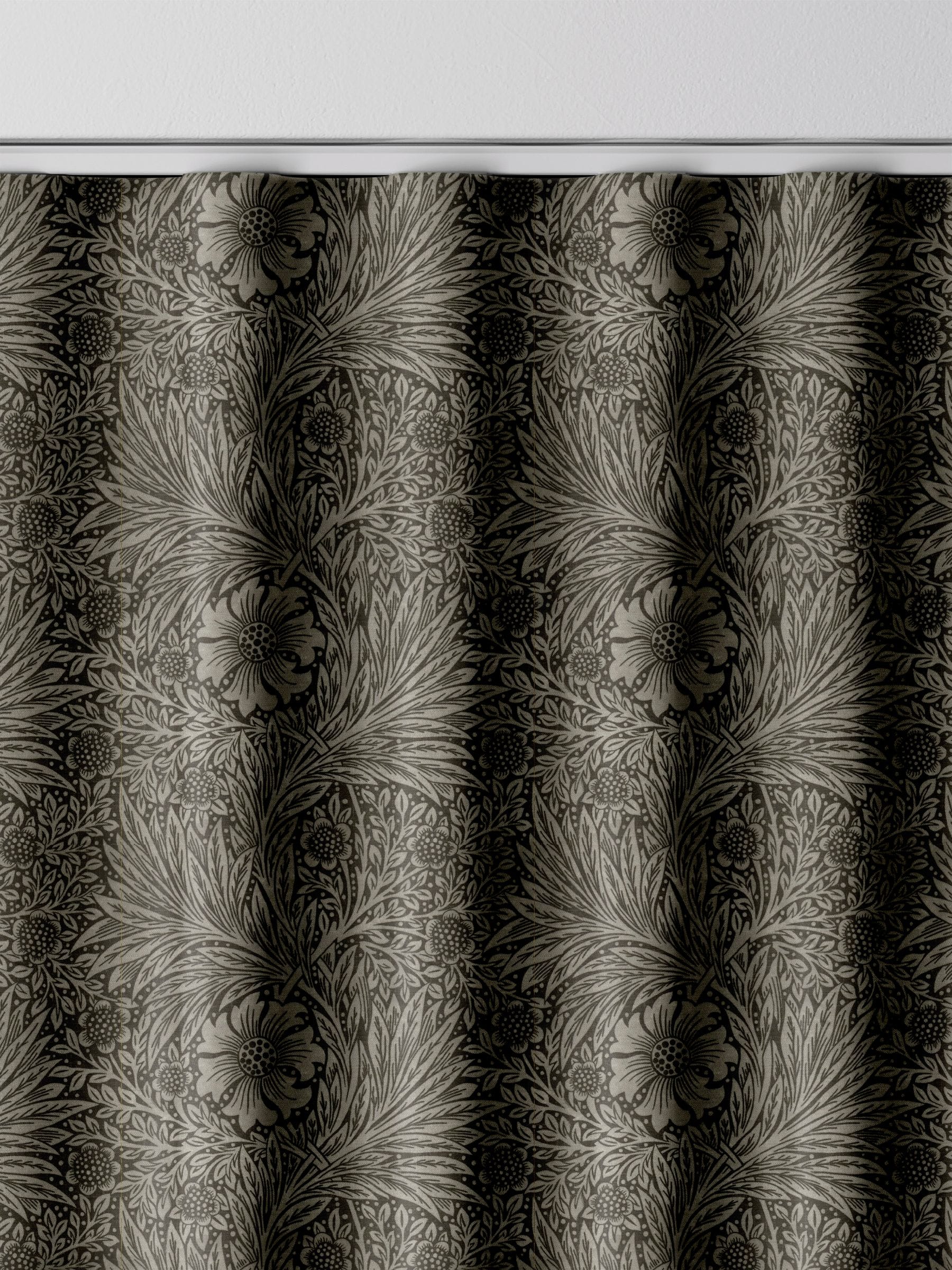 William Morris At Home Iron Grey Marigold velvet curtains, UK version