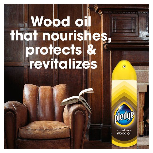 Pledge Expert Care Wood Polish Aerosol Amber & Argan   250ml