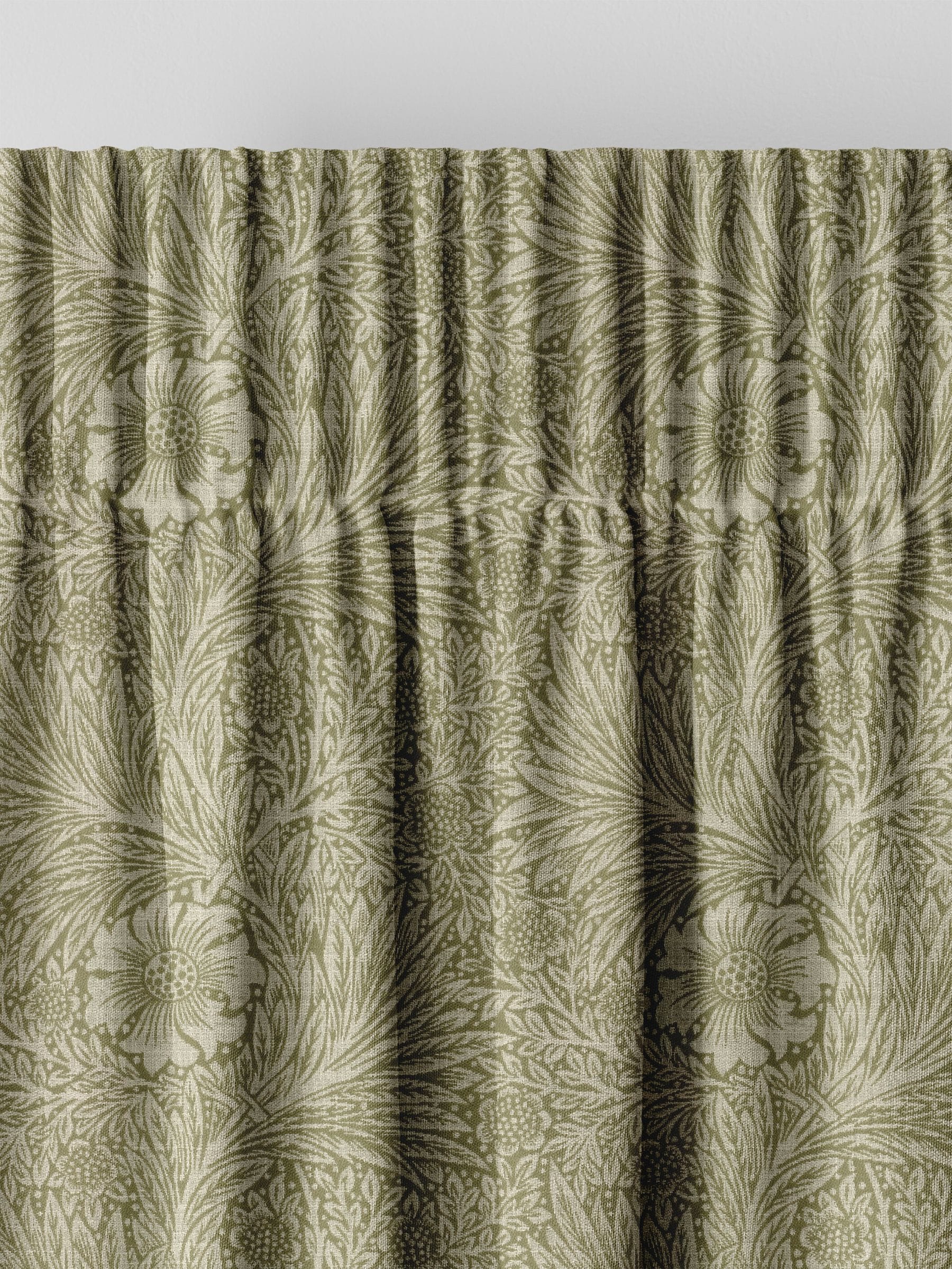 William Morris At Home Nettle Green Marigold curtains - British product