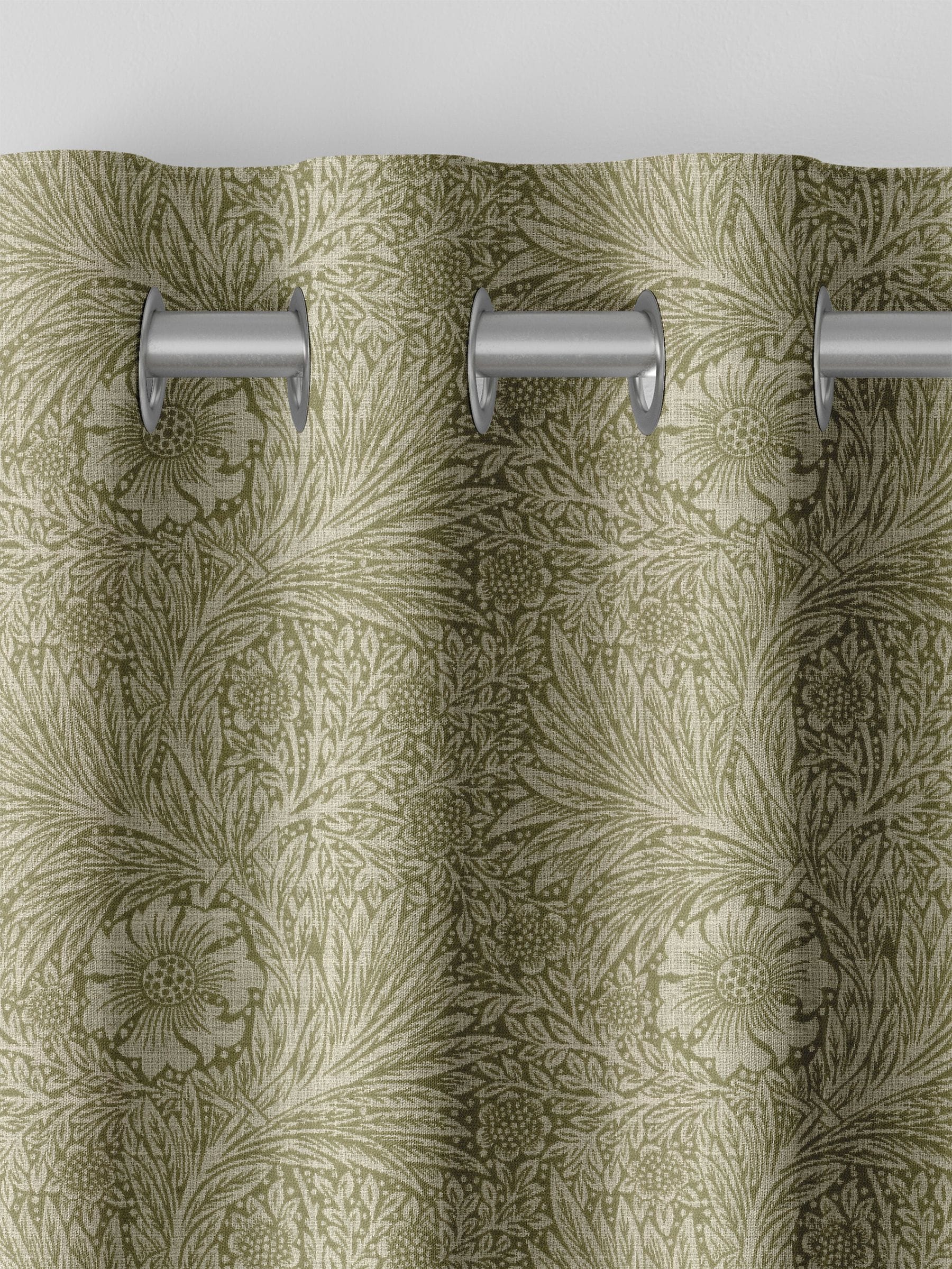 William Morris At Home Nettle Green Marigold curtains - British product