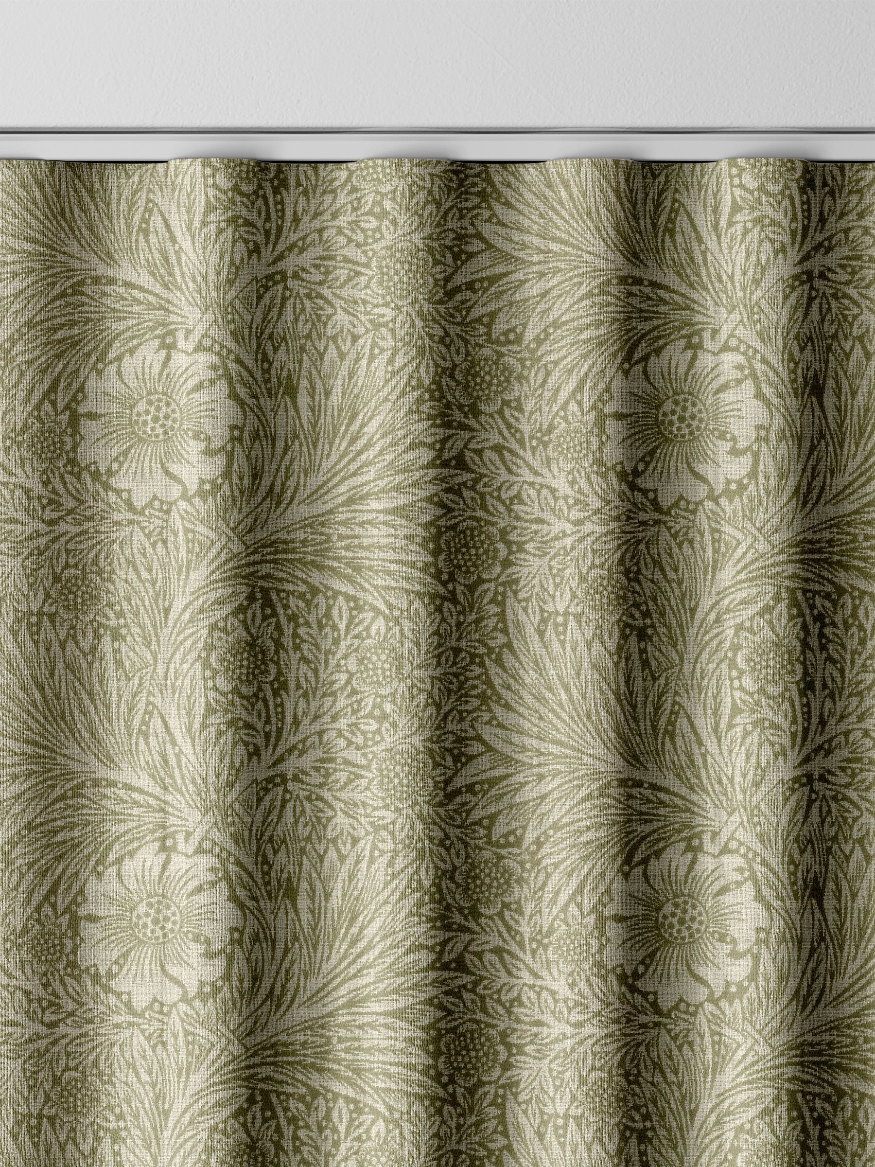 William Morris At Home Nettle Green Marigold curtains - British product