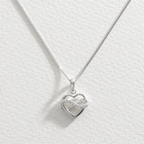 Revere silver cubic zirconia heart pendant and earrings set, imported from the UK