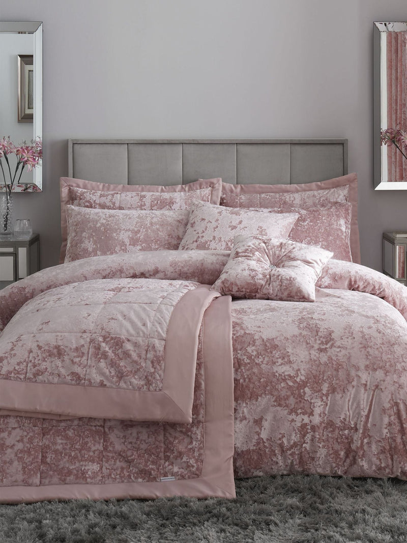 Catherine Lansfield Pink Crushed Bedspread
