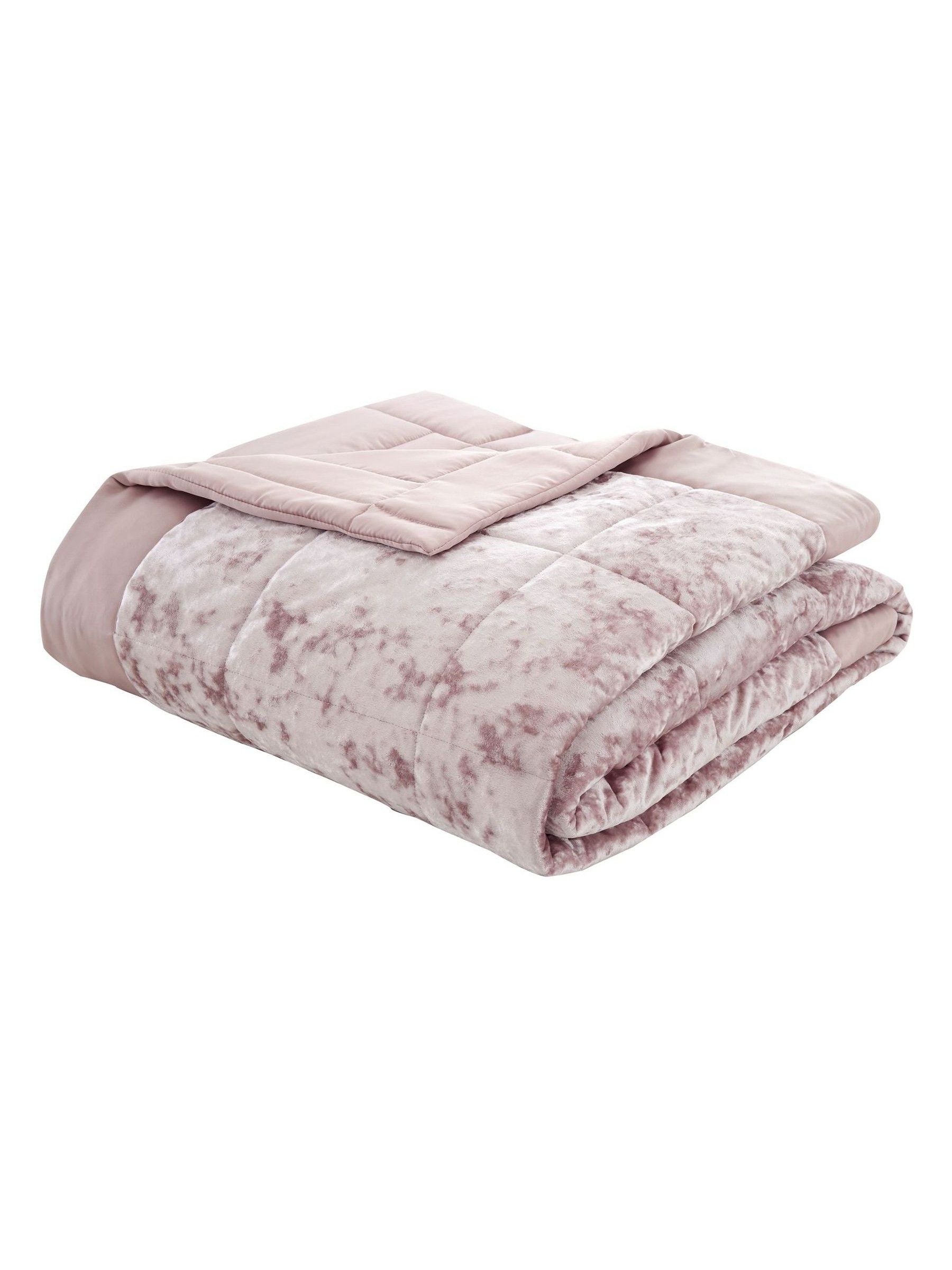 Catherine Lansfield Pink Crushed Bedspread